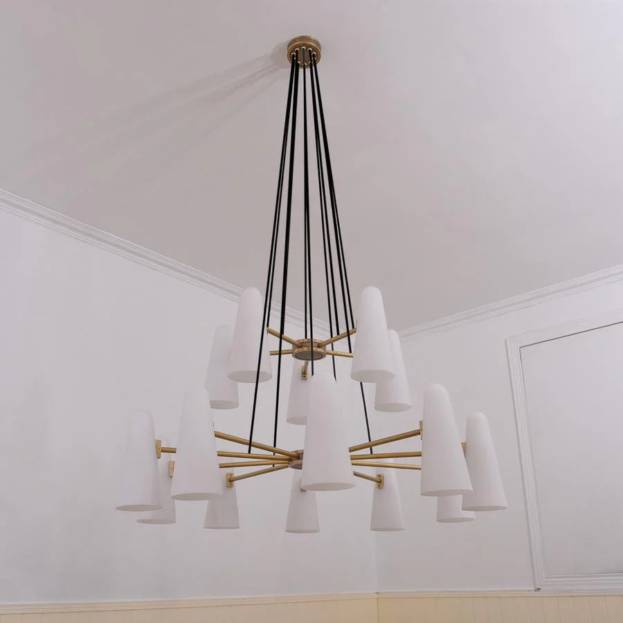 2-Tier White Porcelain Round Chandelier