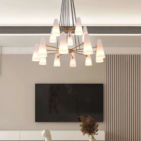 2-Tier White Porcelain Round Chandelier