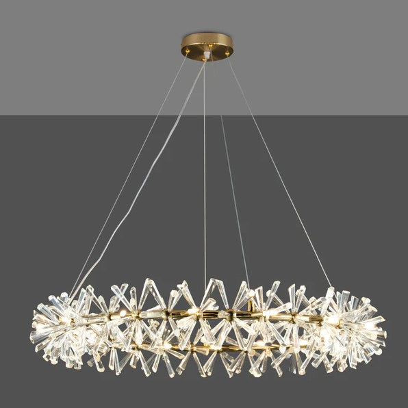 2 Wheel Frozen Ice Crystal Chandelier Light For Living Room Dining Hall