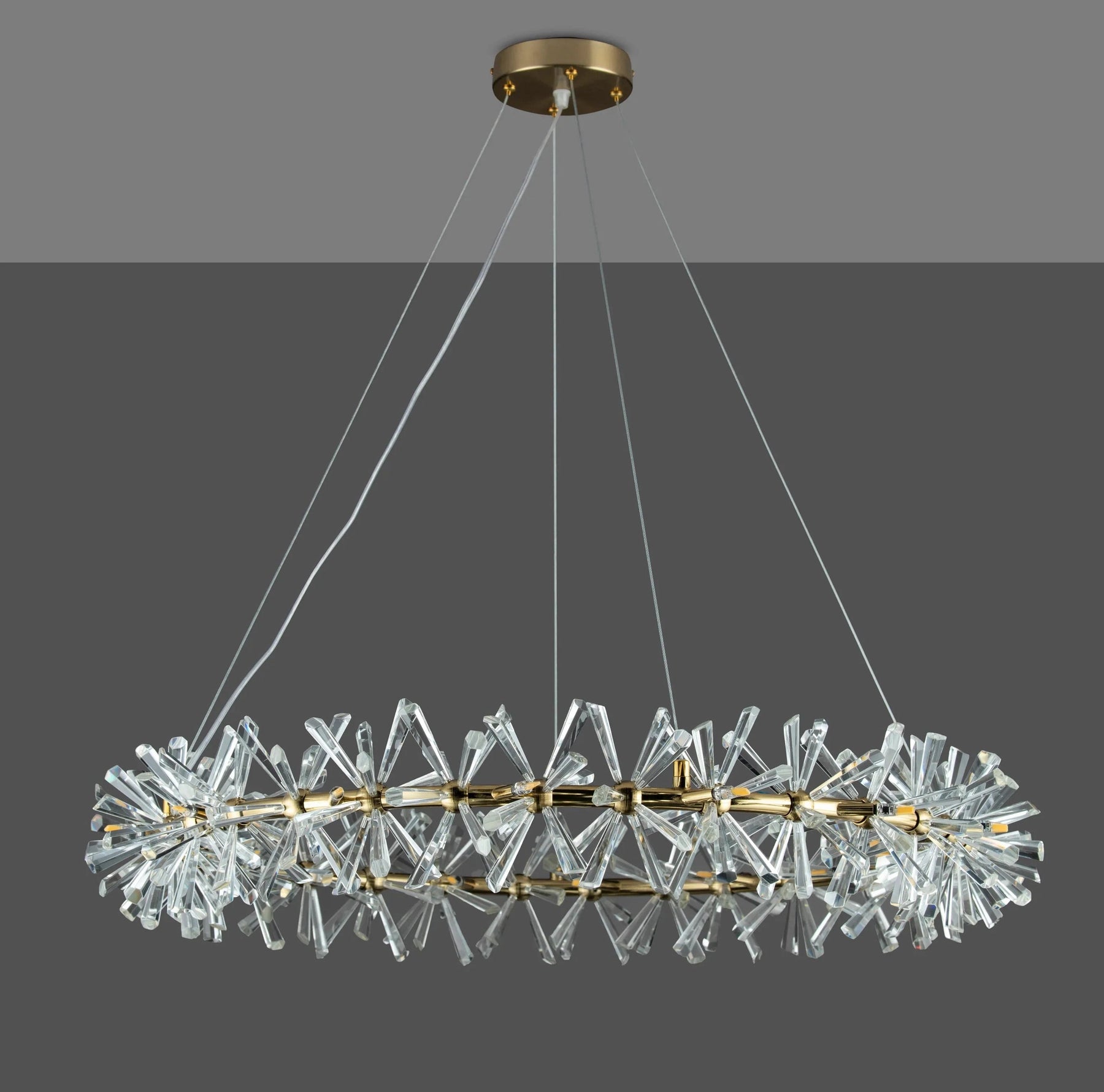 2 Wheel Frozen Ice Crystal Chandelier Light For Living Room Dining Hall