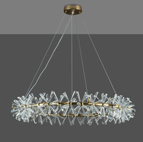2 Wheel Frozen Ice Crystal Chandelier Light For Living Room Dining Hall