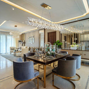 2 Wheel Frozen Ice Crystal Chandelier Light For Living Room Dining Hall