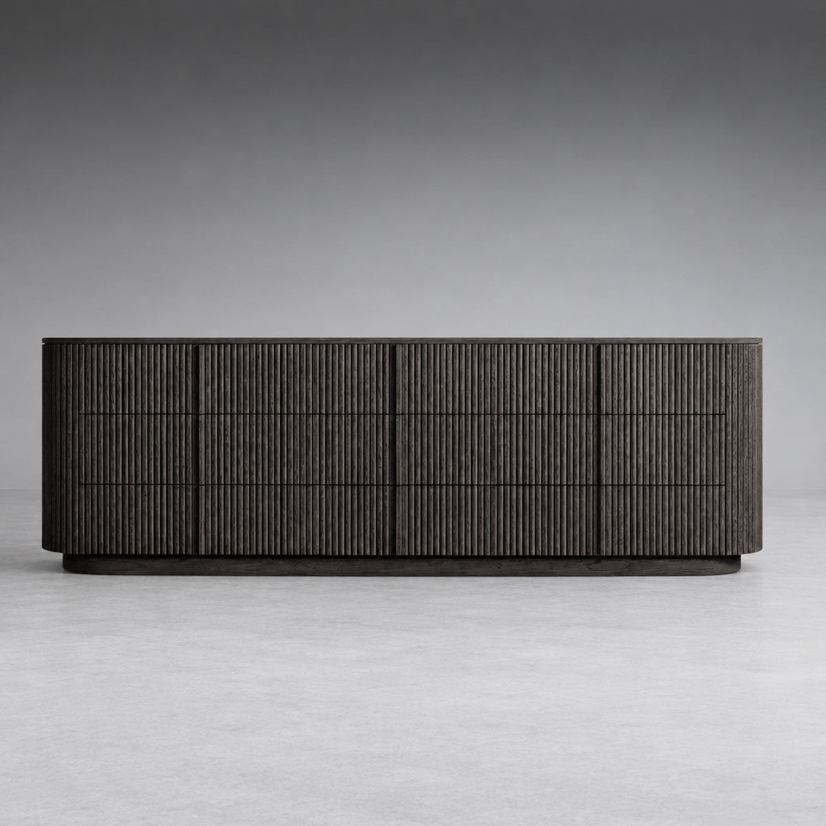 Reeded Oak Dresser with Curved Contours