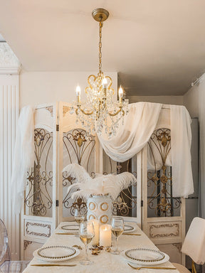Nordic Vintage Candle Pendant Romantic Crystal Chandelier for Bedroom / Dining Room / Living Room
