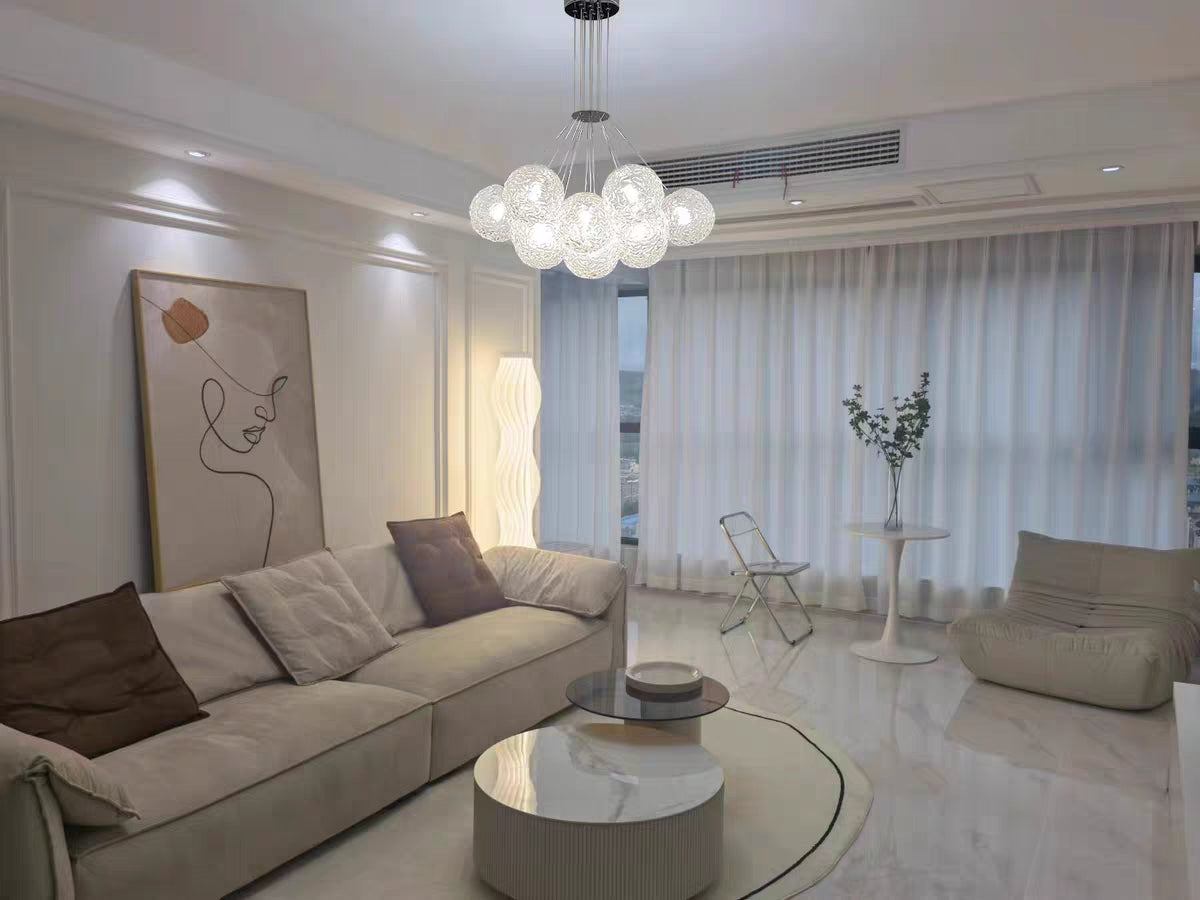 Affordable Nordic Art Water Pattern Glass Bubble Pendant Chandelier for Living/Dining Room/Bedroom