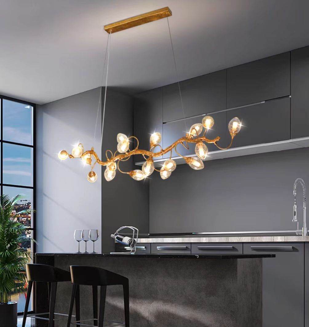 Modern Art Extra Large Branch Style Chandelier with Clear Bubble Glass Eggs for Dining Room and Living Room - Merlin Lamps