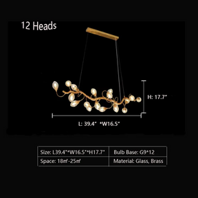 Modern Art Extra Large Branch Style Chandelier with Clear Bubble Glass Eggs for Dining Room and Living Room - Merlin Lamps
