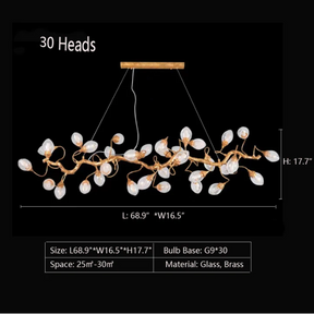 Modern Art Extra Large Branch Style Chandelier with Clear Bubble Glass Eggs for Dining Room and Living Room - Merlin Lamps