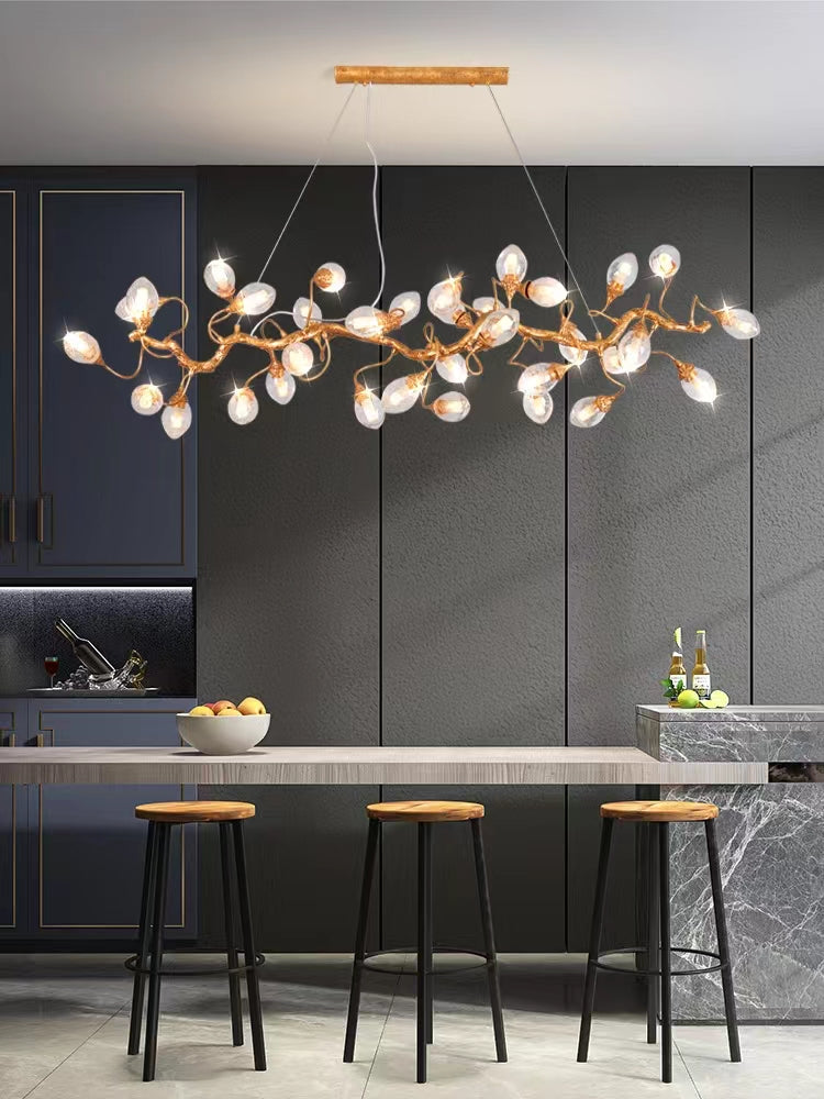 Modern Art Extra Large Branch Style Chandelier with Clear Bubble Glass Eggs for Dining Room and Living Room - Merlin Lamps