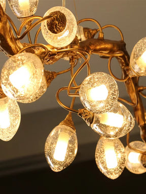 Modern Art Extra Large Branch Style Chandelier with Clear Bubble Glass Eggs for Dining Room and Living Room - Merlin Lamps