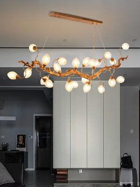 Modern Art Extra Large Branch Style Chandelier with Clear Bubble Glass Eggs for Dining Room and Living Room - Merlin Lamps