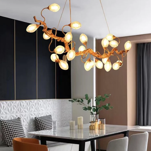 Modern Art Extra Large Branch Style Chandelier with Clear Bubble Glass Eggs for Dining Room and Living Room - Merlin Lamps