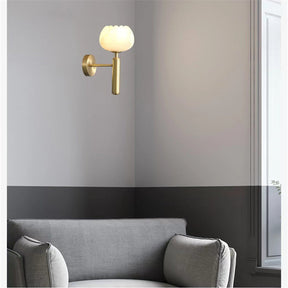 Antonia Modern Alabaster Globe Wall Sconce For Bedroom Wall Light Fixtures J-CHANDELIER   