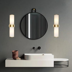 Merlin Althea Modern Sutton Linear Alabaster Wall Sconce, Wall Lamp For Living Room, Bathroom