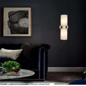 Merlin Althea Modern Sutton Linear Alabaster Wall Sconce, Wall Lamp For Living Room, Bathroom