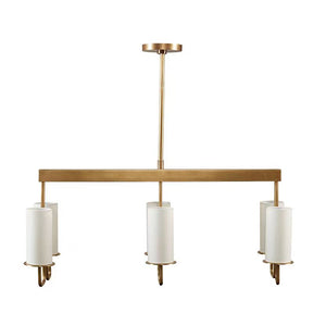 Modern Style Minimalism White Shades Chandelier/Wall Light in Brass