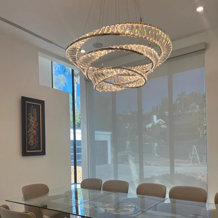 Ring Crystal Chandelier Luxury Living/ Dining Room Ceiling Lamp Bedroom Light
