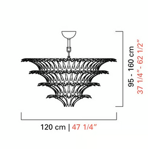 Flower Blossom Art Glass Chandelier for Living Room/Bedroom