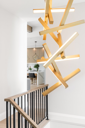 Modern Vertical Geometric Aluminum Chandelier for Staircase/Foyer/High-ceiling