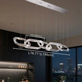 Modern Luxury Crystal Chain Cluster Chandelier for High Ceiling/Dining Room