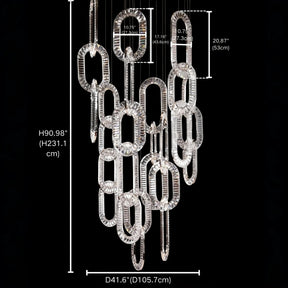 Modern Luxury Crystal Chain Cluster Chandelier for High Ceiling/Dining Room
