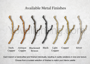 Btria Branch Copper Leaf Linear Chandelier