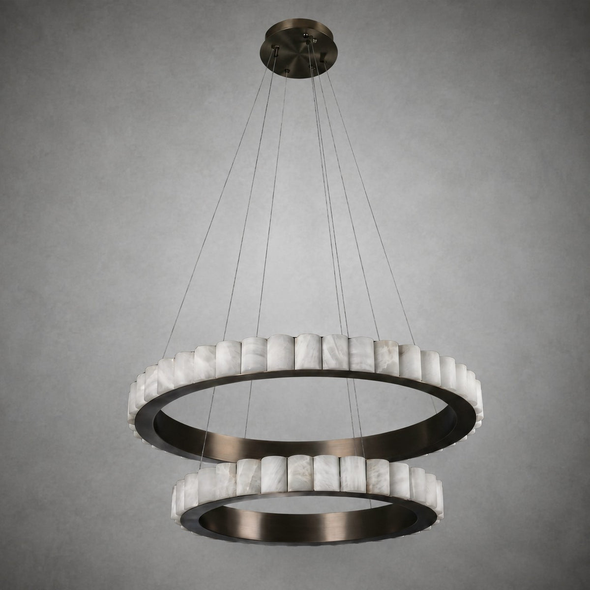 Votelle Alabaster Double Ring Chandelier