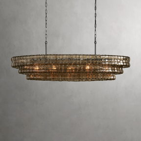 Art Glass Ghiaccio Oval Chandelier