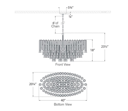 Lorelei X-Large Oval Round Chandelier