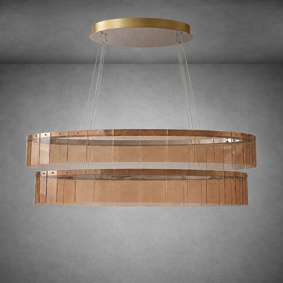 Dalton Oval Glass Chandelier 59"