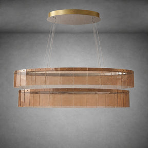 Dalton Oval Glass Chandelier 59"
