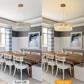 23" Gold Crystal 8-Light Round Chandelier for Elegant Interiors