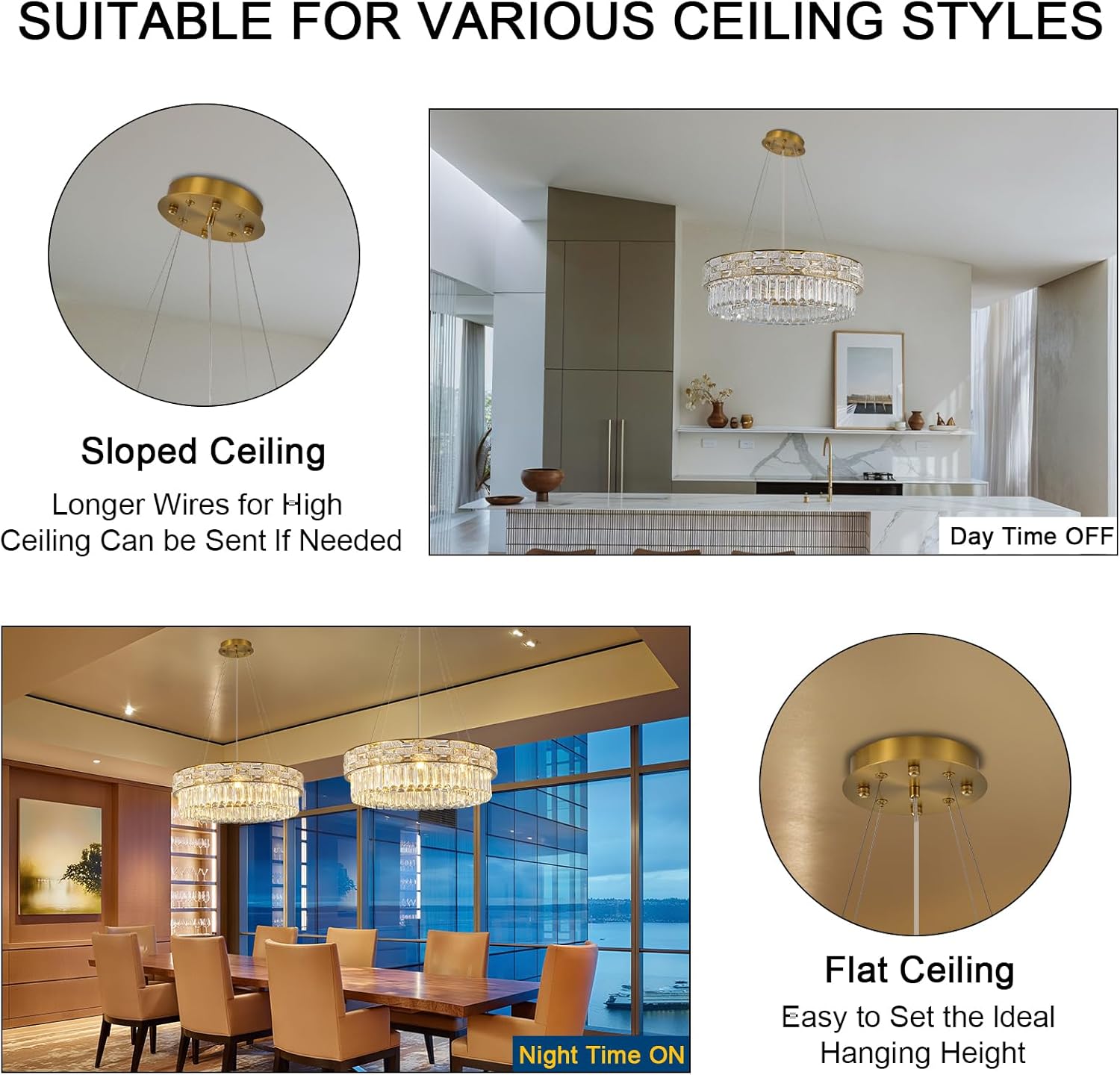 23" Gold Crystal 8-Light Round Chandelier for Elegant Interiors