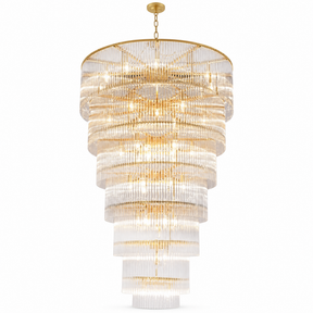 D990 Seven-Layer Striped Column Stair Light - Gold