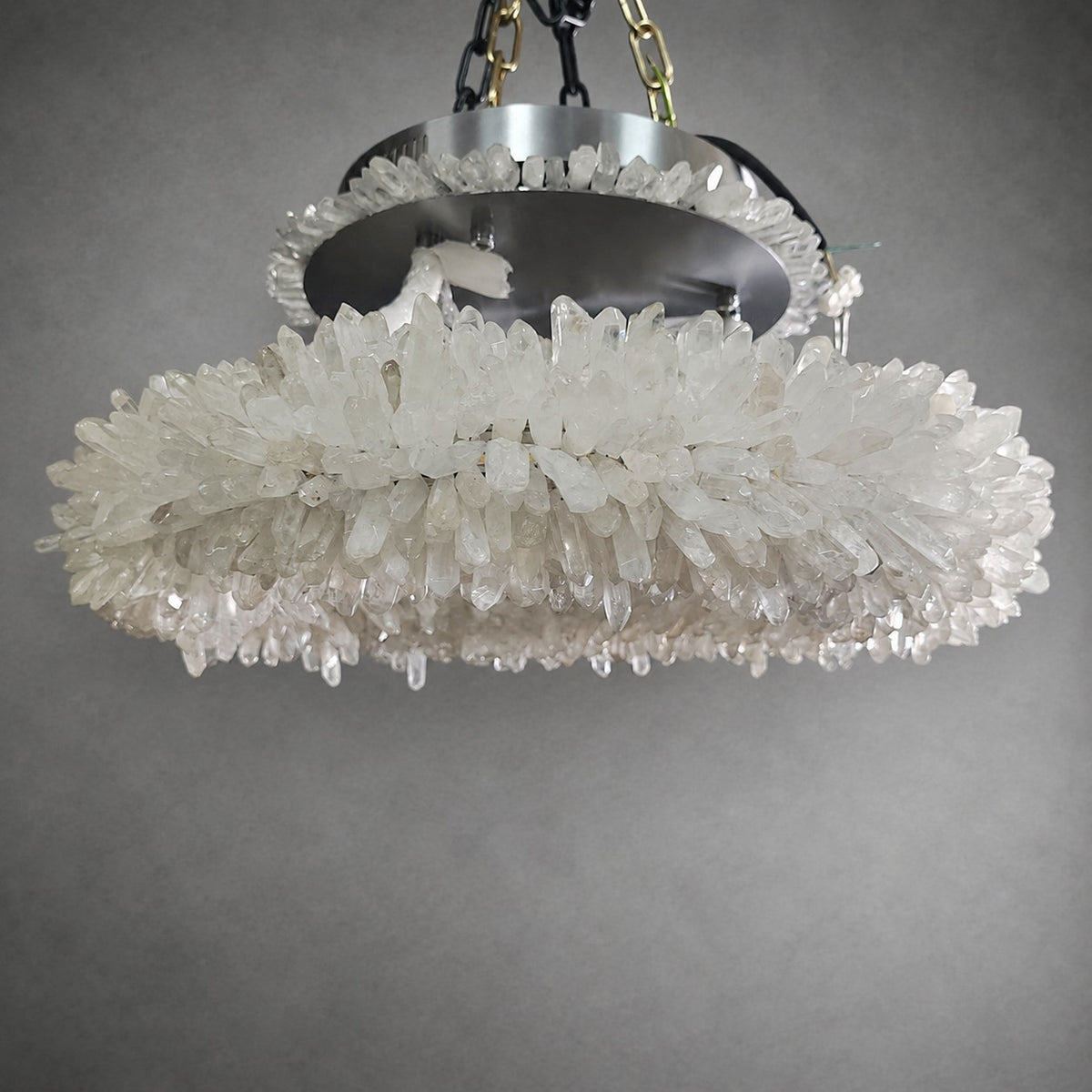 Geode  Round Quartz Crystal Chandelier