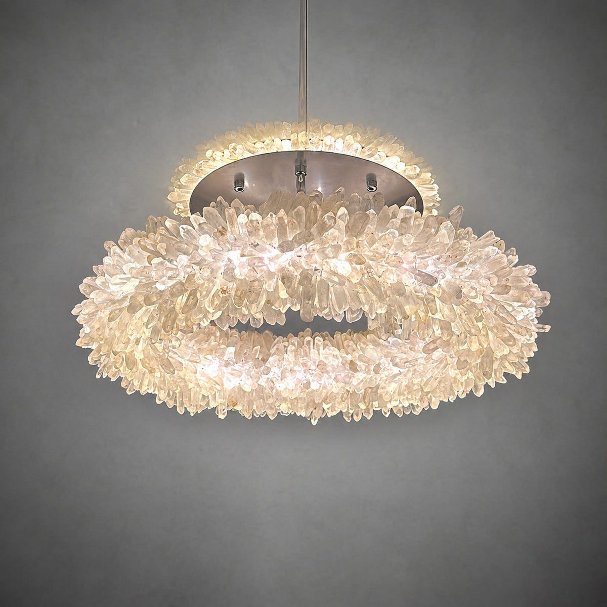 Geode  Round Quartz Crystal Chandelier