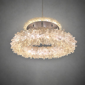 Geode  Round Quartz Crystal Chandelier