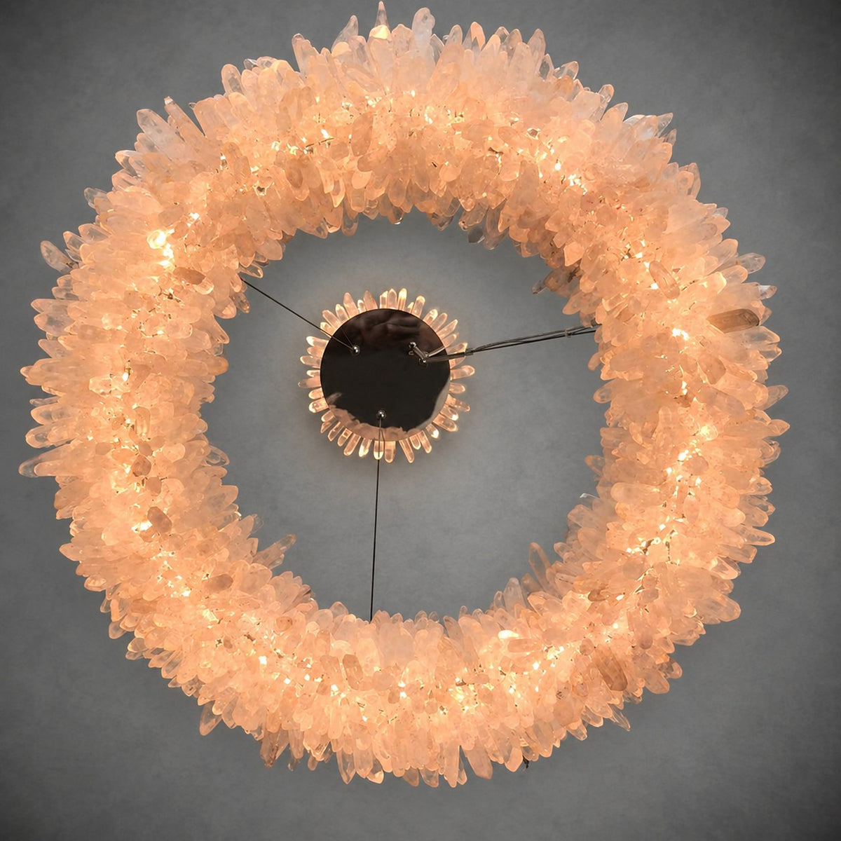 Geode  Round Quartz Crystal Chandelier