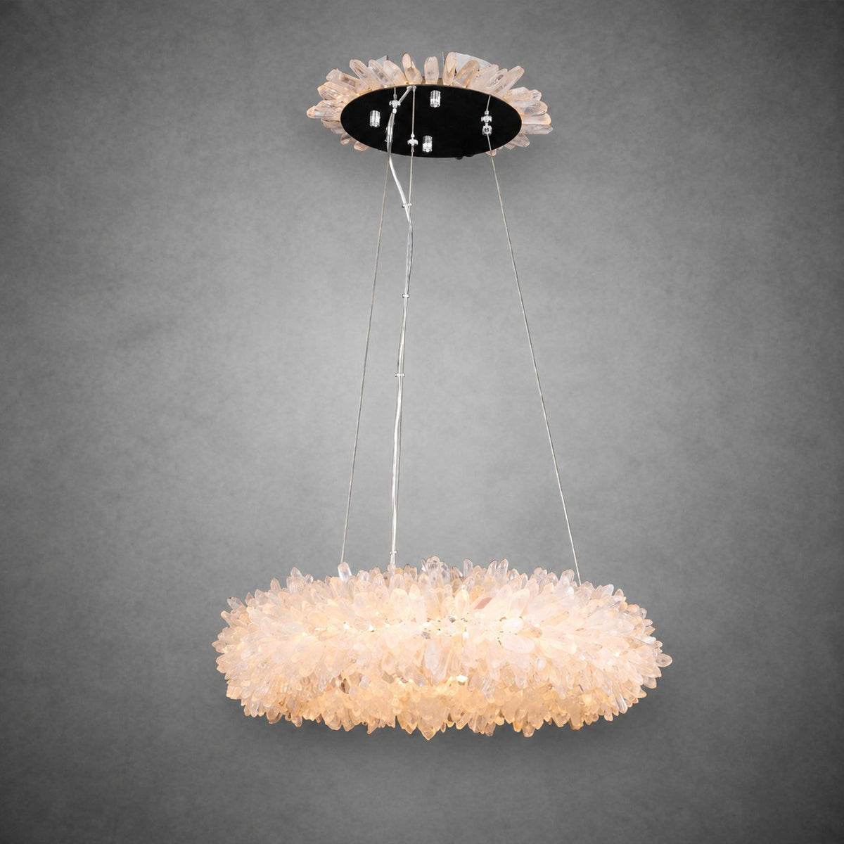 Geode  Round Quartz Crystal Chandelier