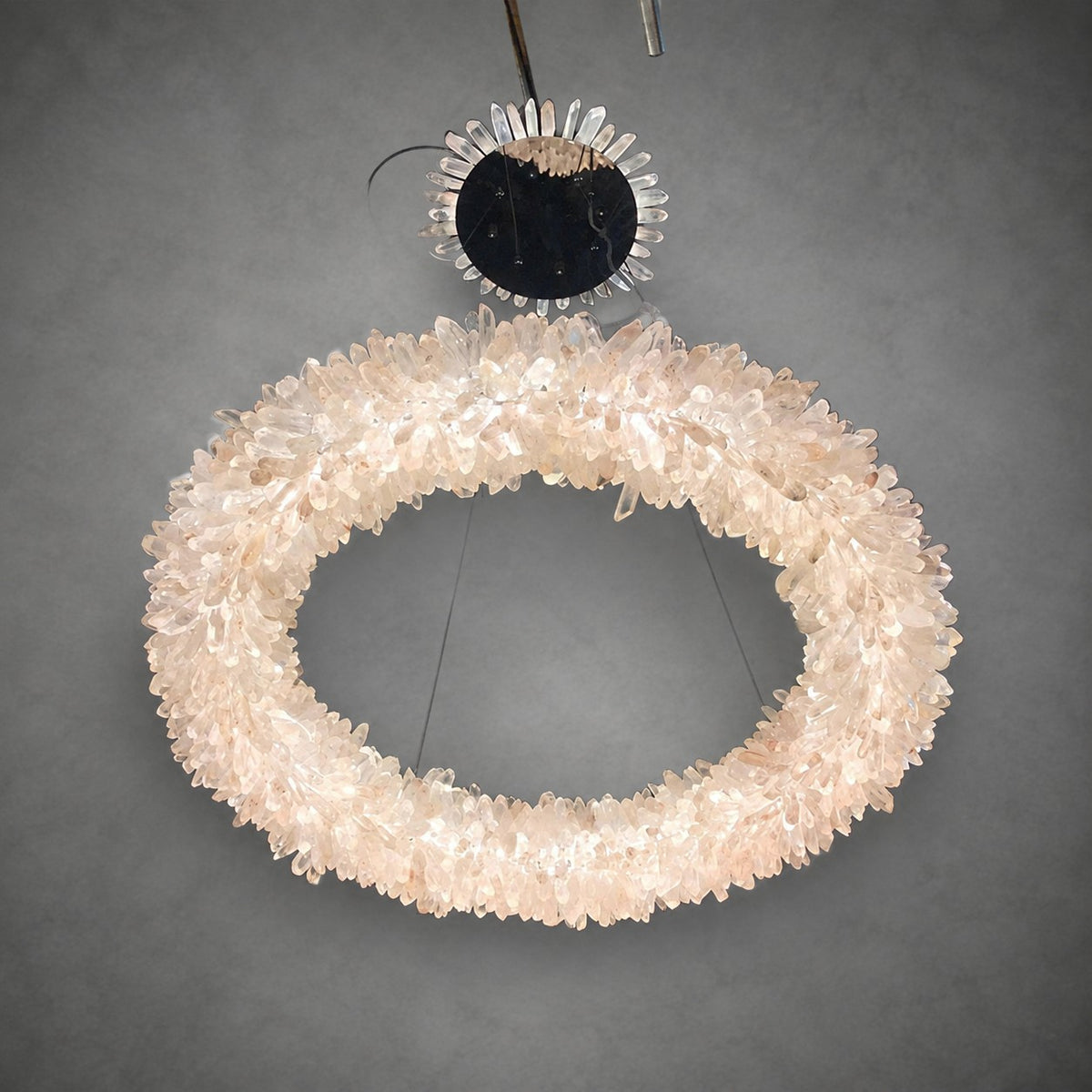 Geode  Round Quartz Crystal Chandelier