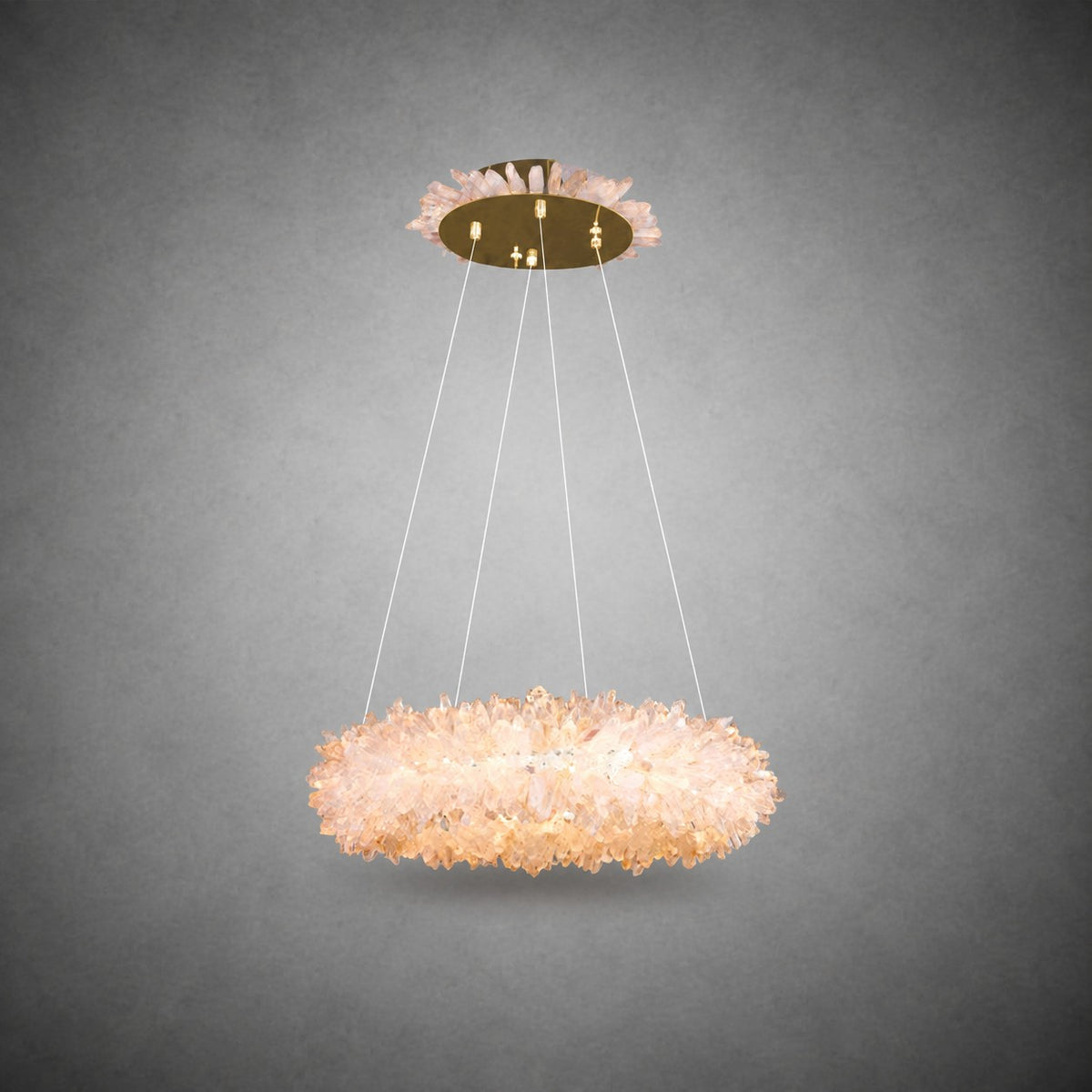 Geode  Round Quartz Crystal Chandelier