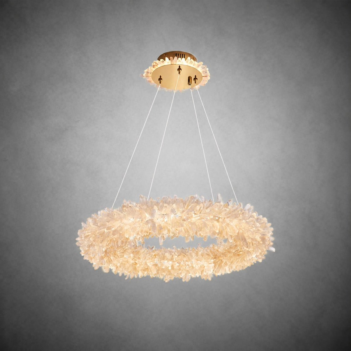 Geode  Round Quartz Crystal Chandelier