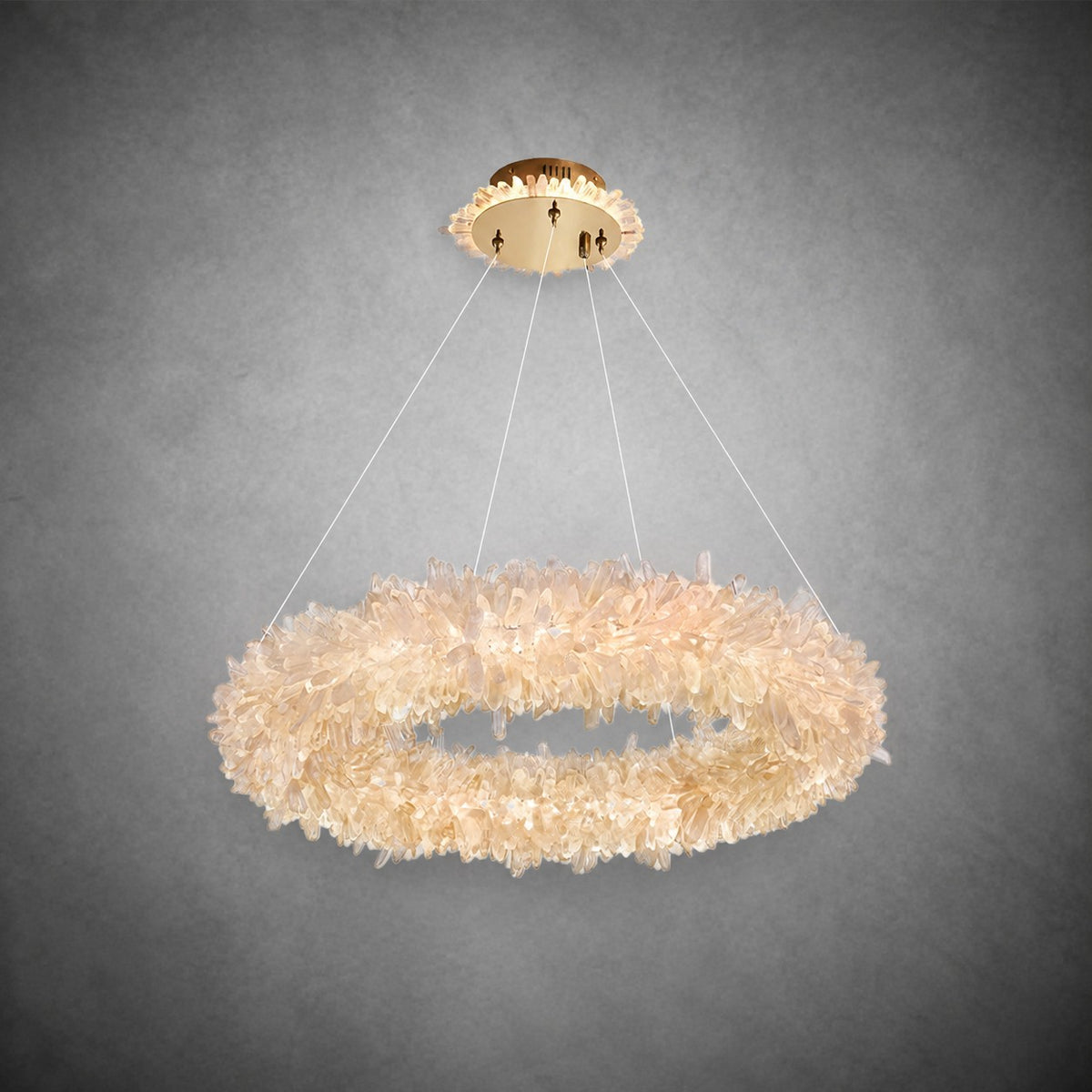 Geode  Round Quartz Crystal Chandelier