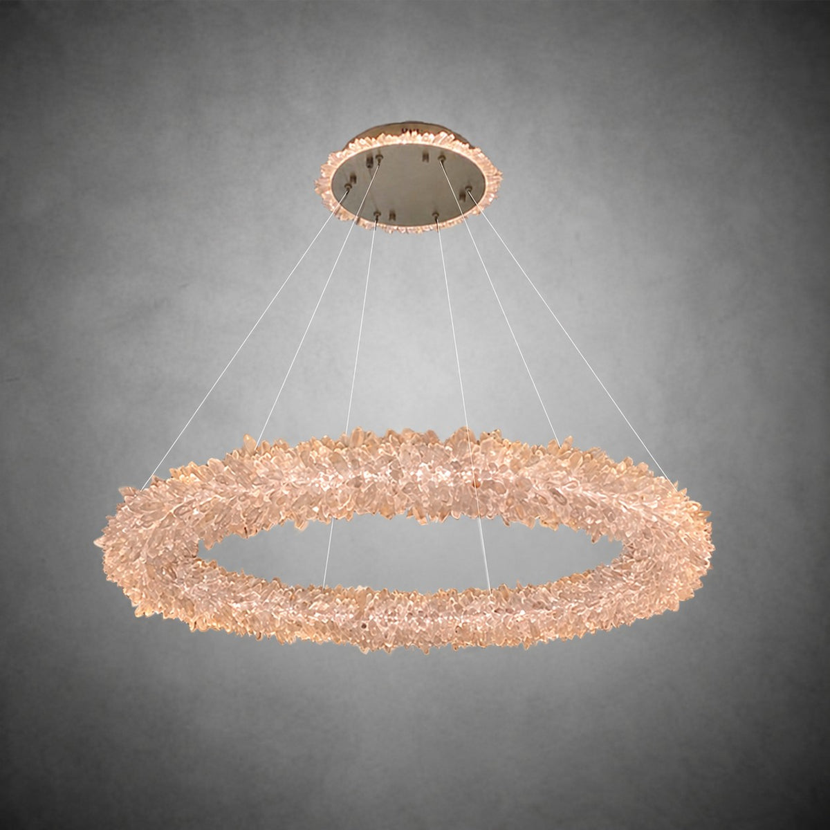 Geode  Round Quartz Crystal Chandelier
