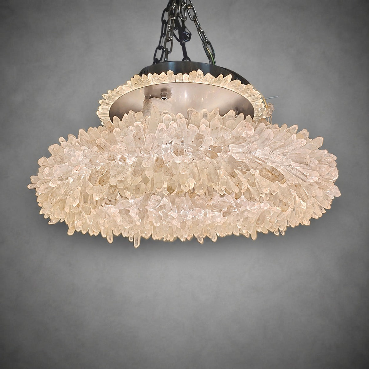 Geode  Round Quartz Crystal Chandelier