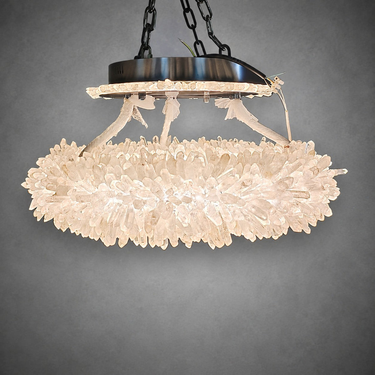 Geode  Round Quartz Crystal Chandelier