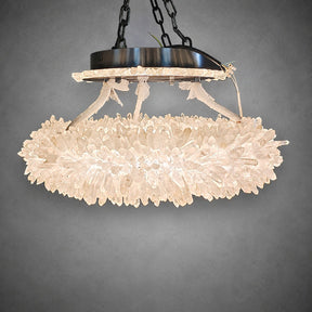 Geode  Round Quartz Crystal Chandelier