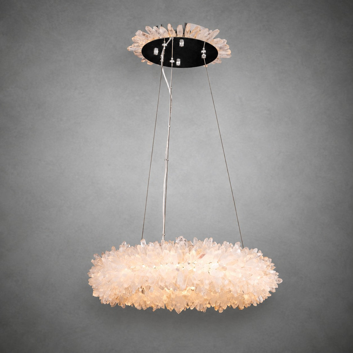 Geode  Round Quartz Crystal Chandelier