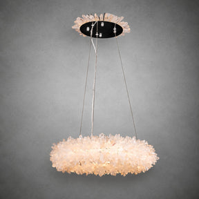 Geode  Round Quartz Crystal Chandelier