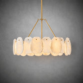 24" Alabaster Round Chandelier